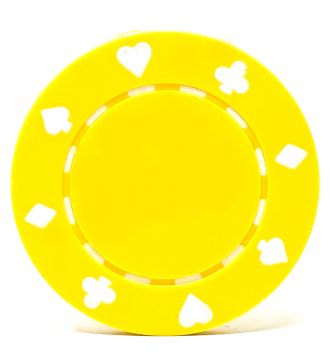 Poker Chips: Card Suits, 11.5 Gram / Heavy Weight, Yellow